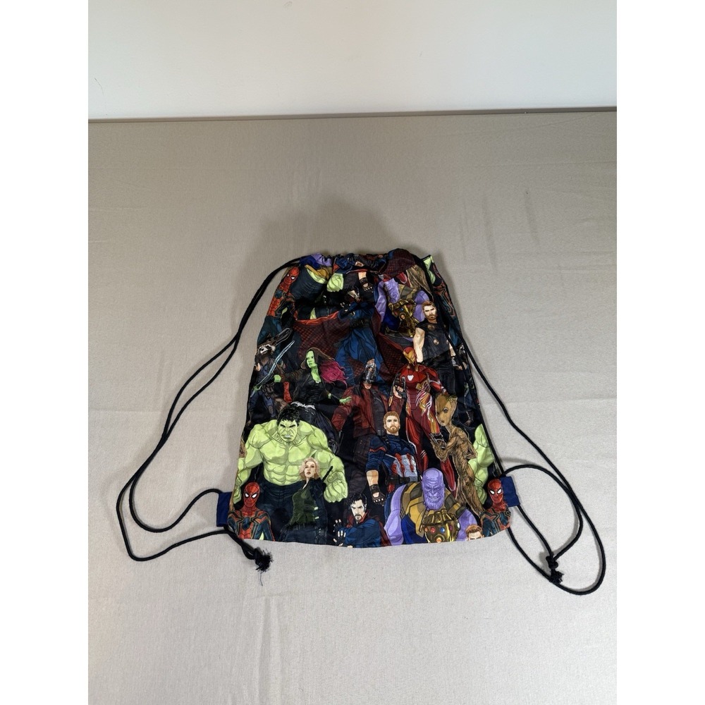 Marvel Hero Drawstring Bag Superhero All Over Print Lightweight Avengers
